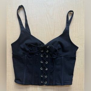 White fox take flight bustier black tank top